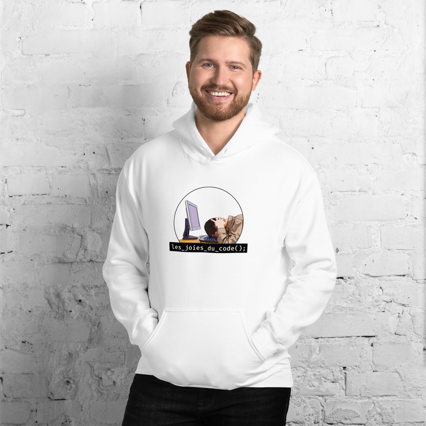 Sweat à capuche unisexe développeur Les Joies du Code