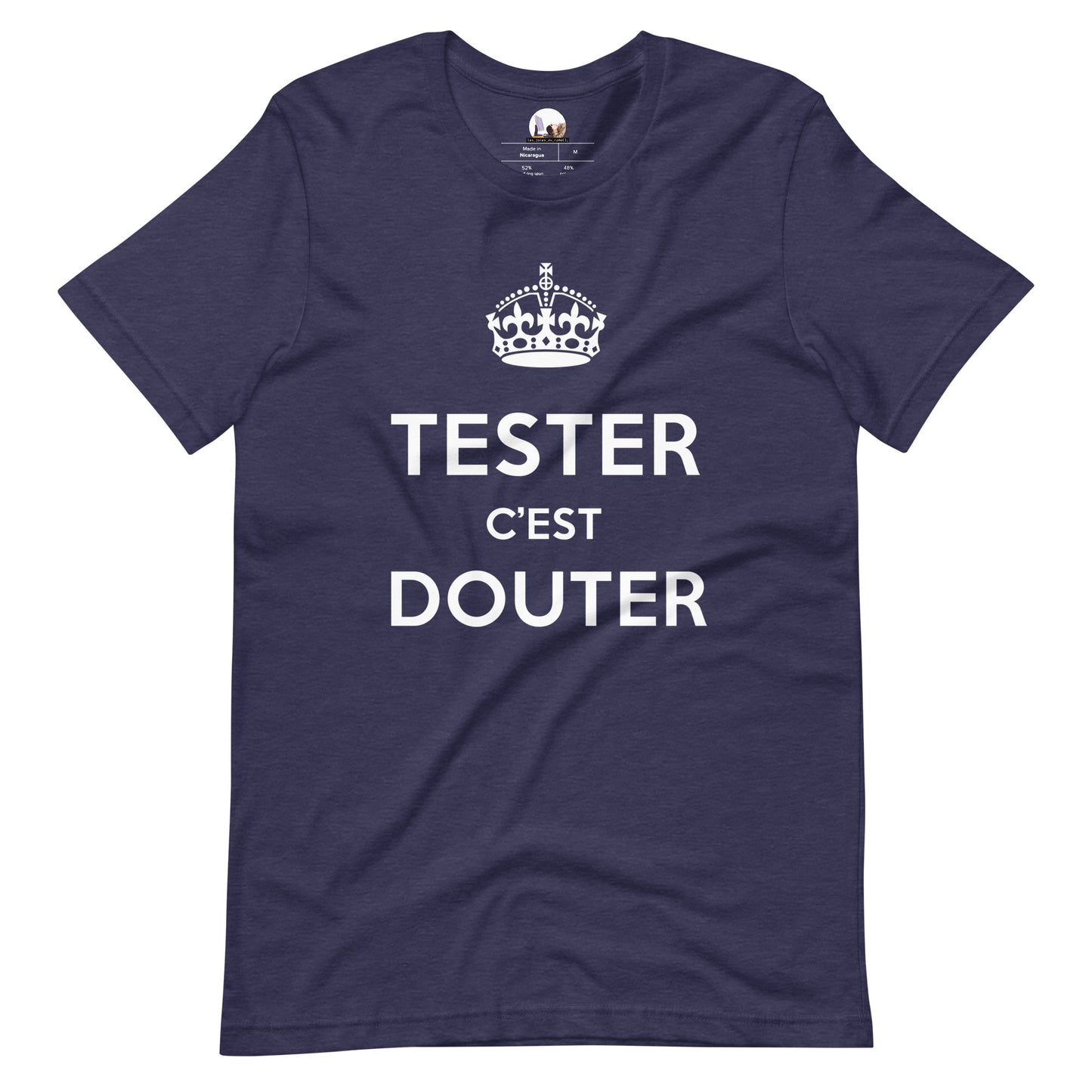 T-shirt développeur unisexe Tester c’est douter