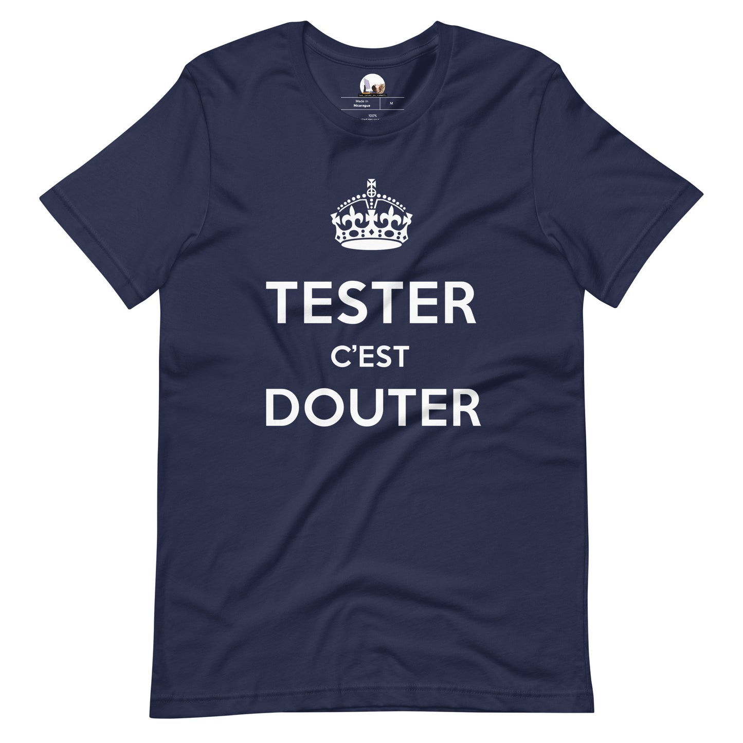 T-shirt développeur unisexe Tester c’est douter