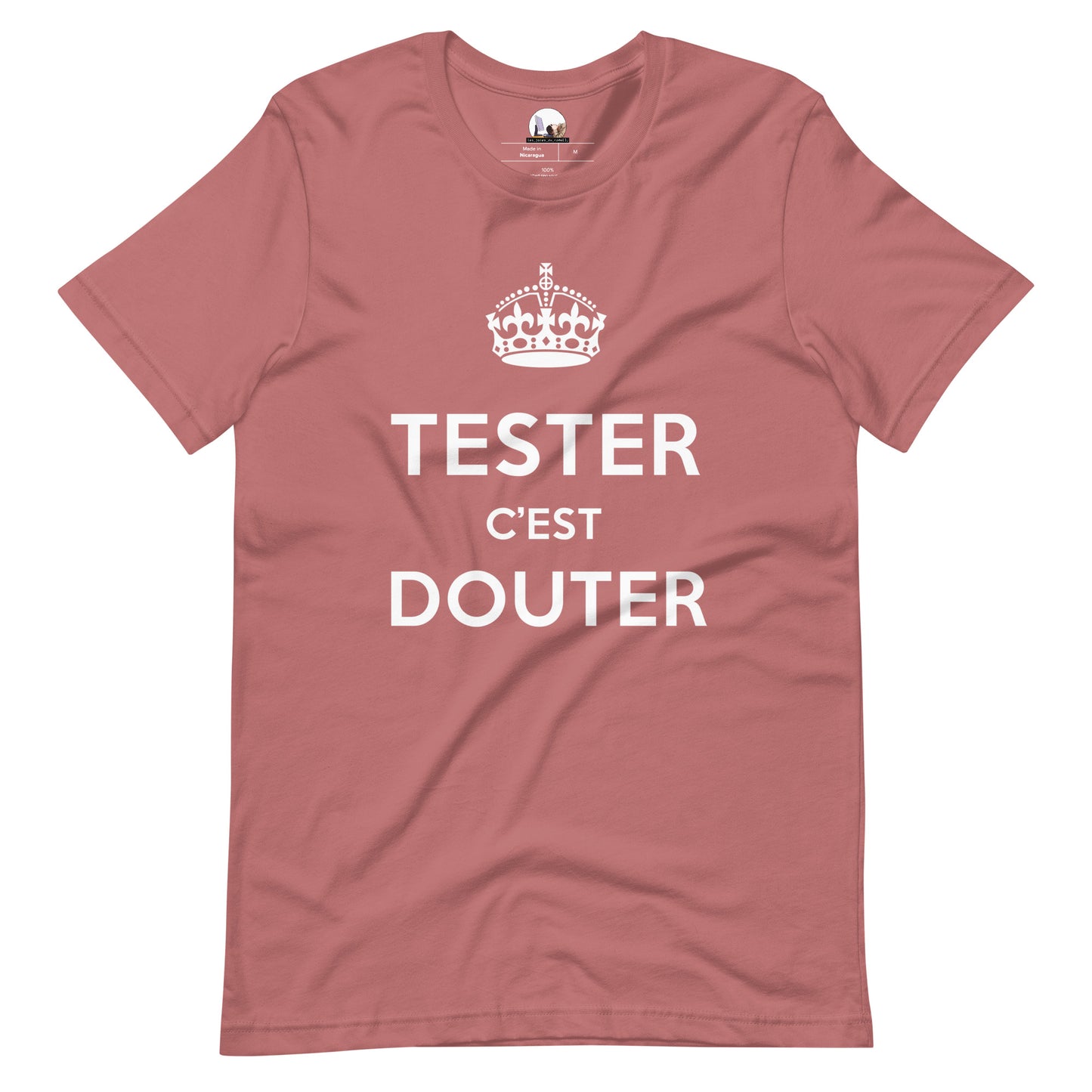 T-shirt développeur unisexe Tester c’est douter